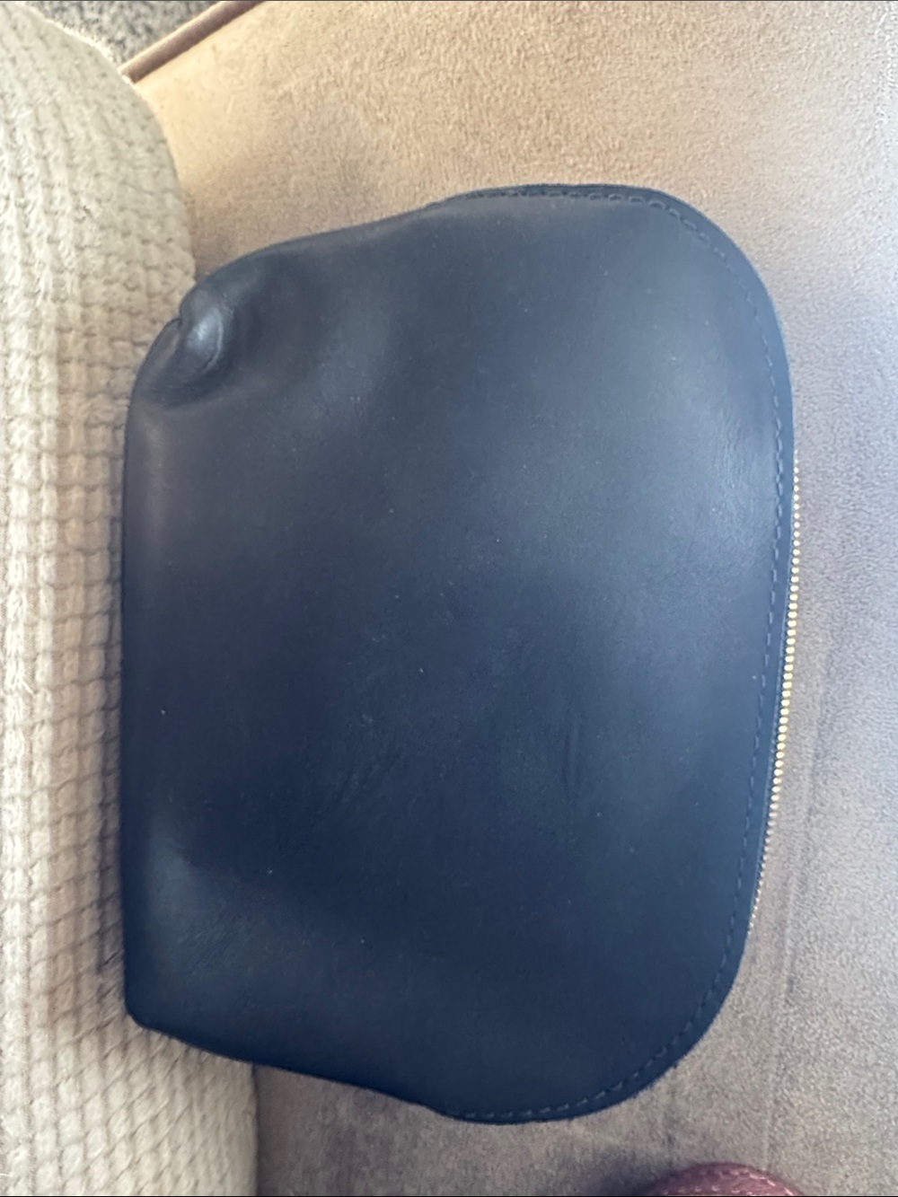 Cosmetic black leather case